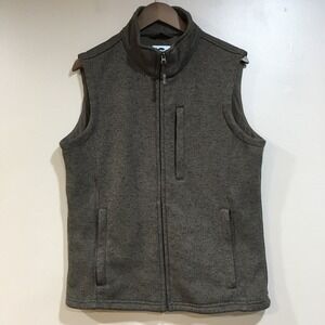 Natural Gear Full Zip Fleece Vest Mens L Brown Better Sweater Gorpcore Camo Hike